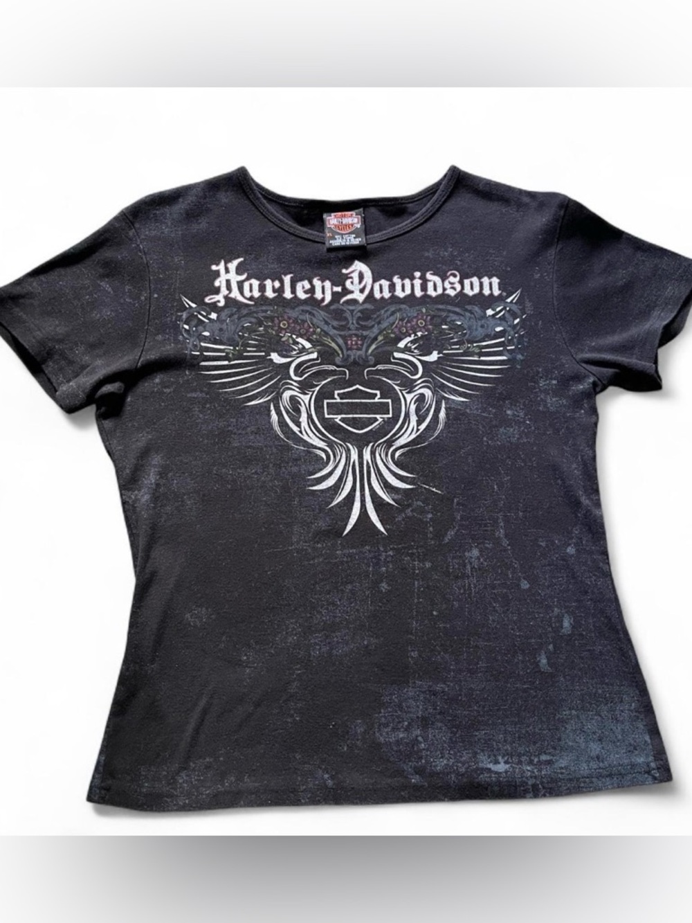 Harley-Davidson Black and White Winged Logo Tee